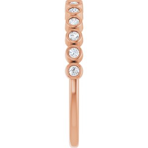 Bezel - Dawna - 14K Rose Gold 1/6 CTW Natural Diamond Anniversary Band