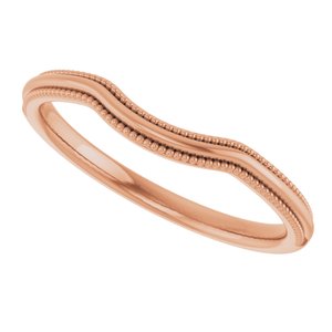 Plain - Anna - 14K Rose Gold Beaded Edge Contour Band