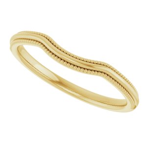 Plain - Anna - 14K Yellow Gold Beaded Edge Contour Band