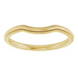 Plain - Anna - 14K Yellow Gold Beaded Edge Contour Band
