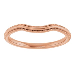 Plain - Anna - 14K Rose Gold Beaded Edge Contour Band