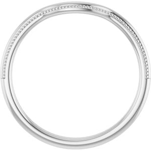 Plain - Anna - 14K White Gold Beaded Edge Contour Band