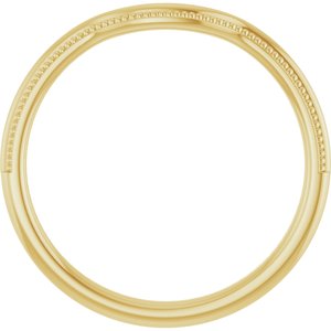 Plain - Anna - 14K Yellow Gold Beaded Edge Contour Band