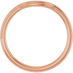 Plain - Anna - 14K Rose Gold Beaded Edge Contour Band