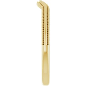 Plain - Anna - 14K Yellow Gold Beaded Edge Contour Band