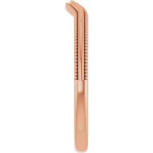 Plain - Anna - 14K Rose Gold Beaded Edge Contour Band