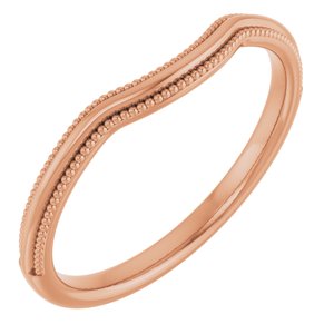 Plain - Anna - 14K Rose Gold Beaded Edge Contour Band