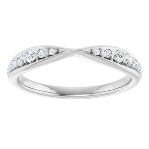 Curved - West - 14K White Gold 1/5 CTW Natural Diamond Pinched Contour Band