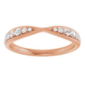 Curved - West - 14K Rose Gold 1/5 CTW Lab-Grown Diamond Pinched Contour Band