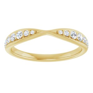Curved - West - 14K Yellow Gold 1/5 CTW Natural Diamond Pinched Contour Band