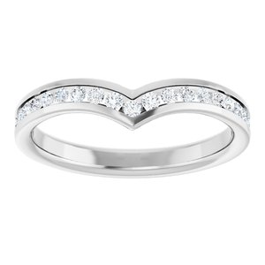 New Trends - Dorota - 14K White Gold 1/4 CTW Natural Diamond Contour Band