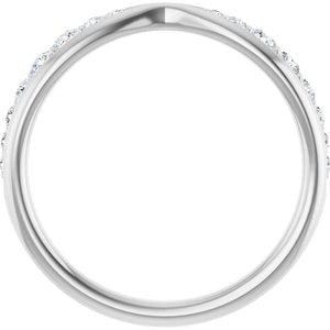 Curved - West - 14K White Gold 1/5 CTW Lab-Grown Diamond Pinched Contour Band