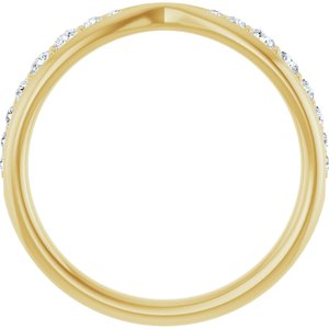 Curved - West - 14K Yellow Gold 1/5 CTW Lab-Grown Diamond Pinched Contour Band