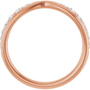 Curved - West - 14K Rose Gold 1/5 CTW Natural Diamond Pinched Contour Band