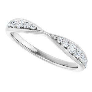 Curved - West - 14K White Gold 1/5 CTW Natural Diamond Pinched Contour Band