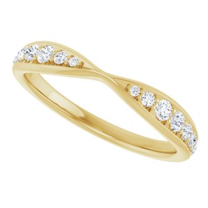 Curved - West - 14K Yellow Gold 1/5 CTW Lab-Grown Diamond Pinched Contour Band