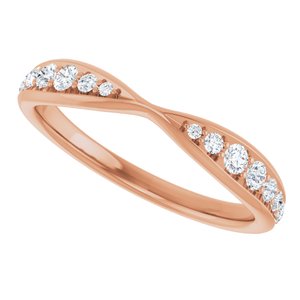 Curved - West - 14K Rose Gold 1/5 CTW Lab-Grown Diamond Pinched Contour Band