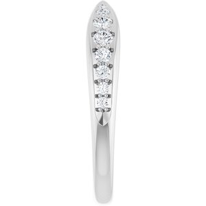 Curved - West - 14K White Gold 1/5 CTW Natural Diamond Pinched Contour Band
