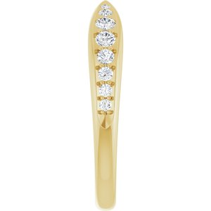 Curved - West - 14K Yellow Gold 1/5 CTW Lab-Grown Diamond Pinched Contour Band