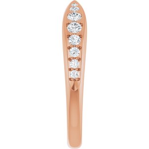 Curved - West - 14K Rose Gold 1/5 CTW Lab-Grown Diamond Pinched Contour Band