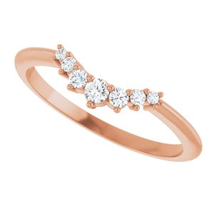 Unique -  Eren - 14K Rose Gold 1/8 CTW Natural Diamond Contour Band