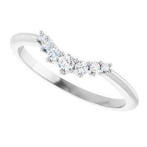Unique -  Eren - Platinum 1/8 CTW Natural Diamond Contour Band
