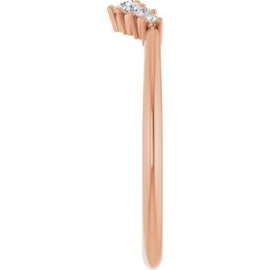 Unique -  Eren - 14K Rose Gold 1/8 CTW Natural Diamond Contour Band