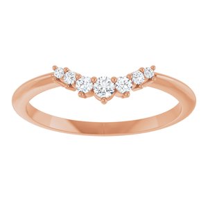 Unique -  Eren - 14K Rose Gold 1/8 CTW Natural Diamond Contour Band