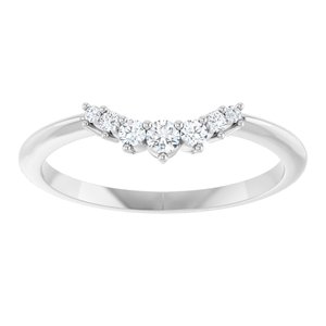 Unique -  Eren - Platinum 1/8 CTW Natural Diamond Contour Band