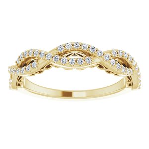 Pave - Asha - 14K Yellow Gold 1/4 CTW Natural Diamond Anniversary Band