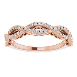Pave - Asha - 14K Rose Gold 1/4 CTW Natural Diamond Anniversary Band