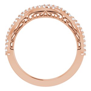 Pave - Asha - 14K Rose Gold 1/4 CTW Natural Diamond Anniversary Band