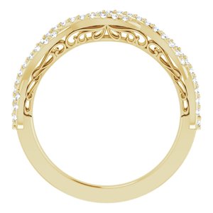 Pave - Asha - 14K Yellow Gold 1/4 CTW Natural Diamond Anniversary Band