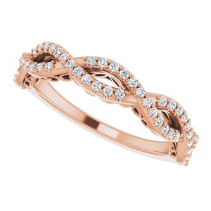Pave - Asha - 14K Rose Gold 1/4 CTW Natural Diamond Anniversary Band