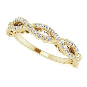 Pave - Asha - 14K Yellow Gold 1/4 CTW Natural Diamond Anniversary Band