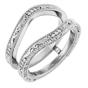 Nature - Rosa - Platinum .05 CTW Natural Diamond Ring Guard