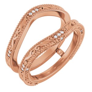 Nature - Rosa - 14K Rose Gold .05 CTW Natural Diamond Ring Guard