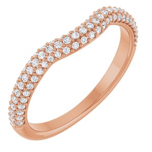Curved - Noel - 14K Rose Gold 1/4 CTW Natural Diamond Pave Contour Band