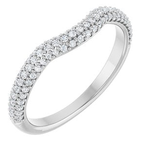 Curved - Noel - 14K White Gold 1/4 CTW Natural Diamond Pavé-Style Contour Band