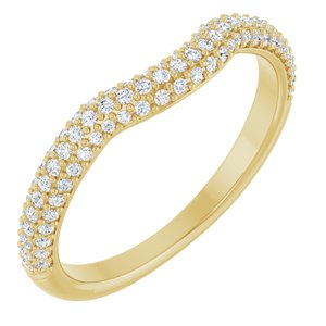 Curved - Noel - 14K Yellow Gold 1/4 CTW Natural Diamond Pavé-Style Contour Band