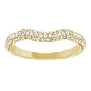 Curved - Noel - 14K Yellow Gold 1/4 CTW Natural Diamond Pavé-Style Contour Band