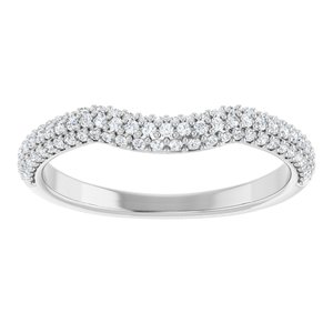 Curved - Noel - 14K White Gold 1/4 CTW Natural Diamond Pavé-Style Contour Band
