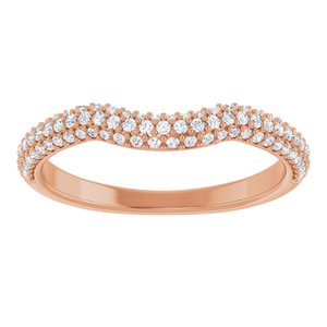 Curved - Noel - 14K Rose Gold 1/4 CTW Natural Diamond Pave Contour Band