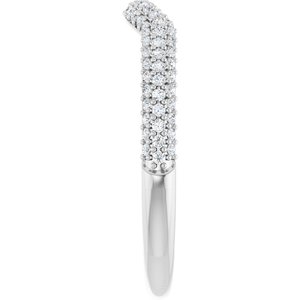 Curved - Noel - Platinum 1/4 CTW Natural Diamond Pavé-Style Contour Band