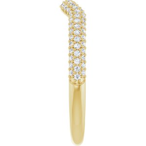 Curved - Noel - 14K Yellow Gold 1/4 CTW Natural Diamond Pavé-Style Contour Band