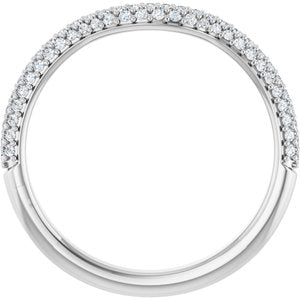 Curved - Noel - 14K White Gold 1/4 CTW Natural Diamond Pavé-Style Contour Band