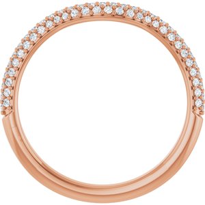 Curved - Noel - 14K Rose Gold 1/4 CTW Natural Diamond Pave Contour Band