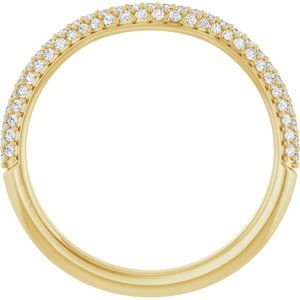 Curved - Noel - 14K Yellow Gold 1/4 CTW Natural Diamond Pavé-Style Contour Band