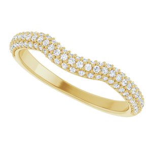 Curved - Noel - 14K Yellow Gold 1/4 CTW Natural Diamond Pavé-Style Contour Band