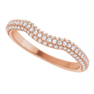 Curved - Noel - 14K Rose Gold 1/4 CTW Natural Diamond Pave Contour Band
